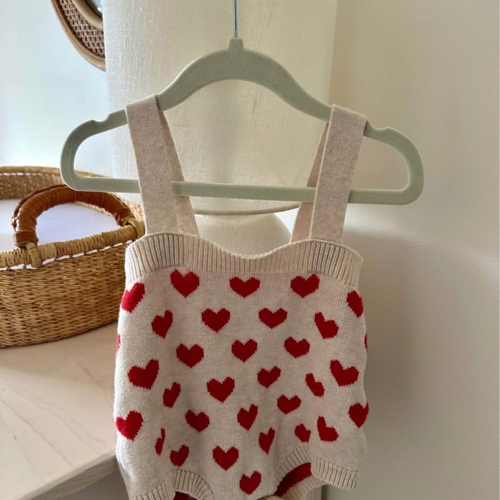 Heart Patterned Kids Romper
